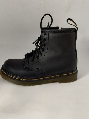 Dr. Doc Martens 15373 Toddler Kids Black Side Zip Leather Size 10 Bouncing Sole